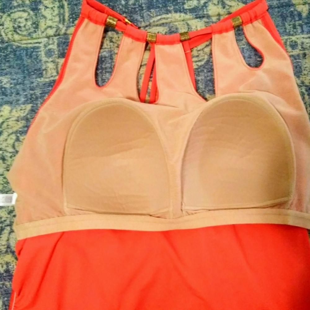 Cacique coral bathing suit top - Picture 2 of 6